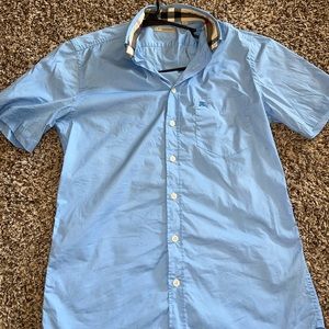 Authentic Blue Burberry Short Sleeve Shirt - Size Small